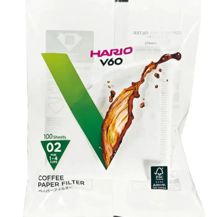 Japanska pappersfilter V60 Storlek 2 Blekta 100st – Hario