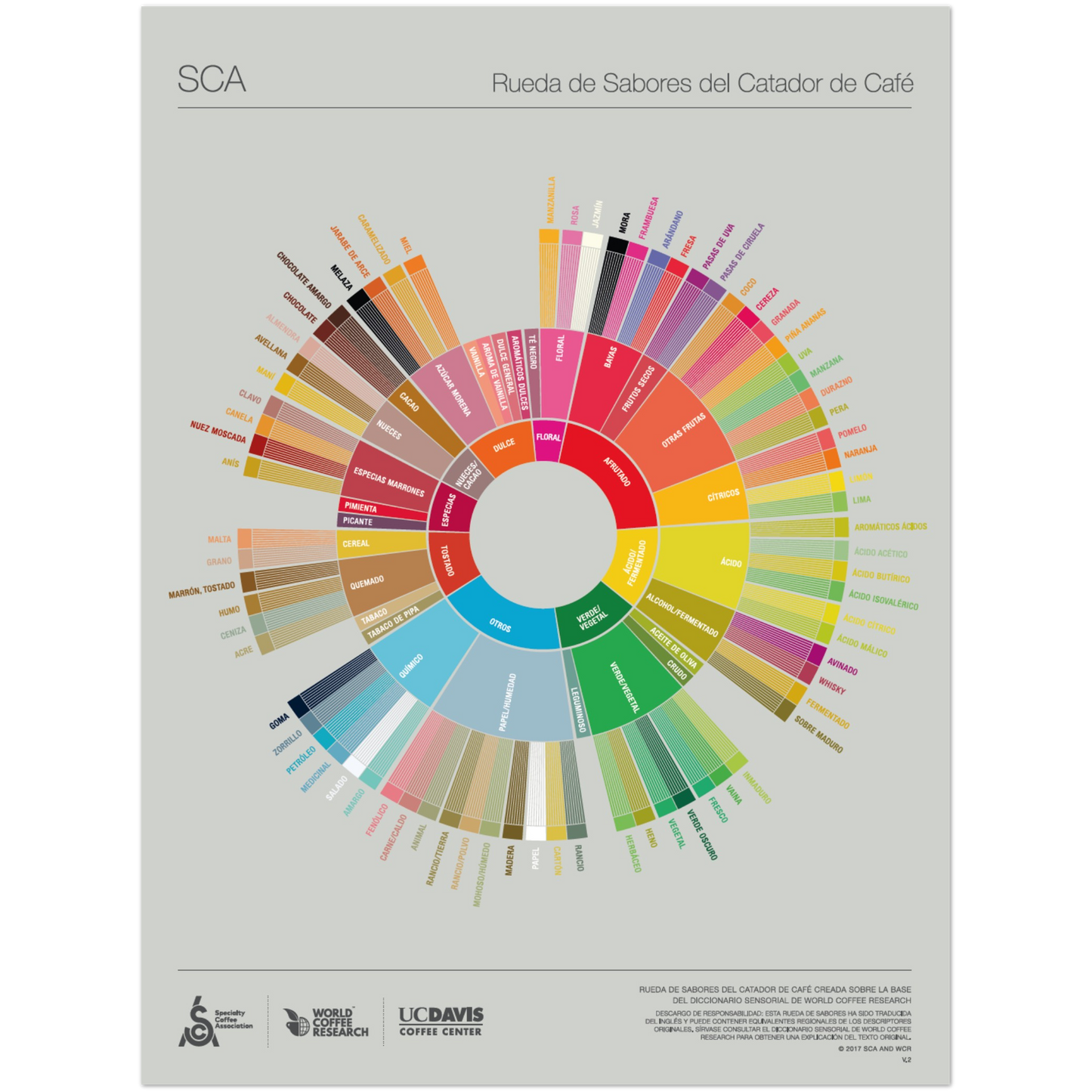 Spanska - The Coffee Taster's Flavour Wheel Poster -SCA