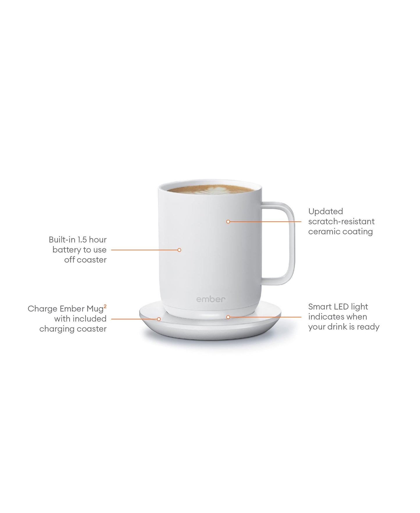 Elektrisk kaffemugg Vit V2, 295ml - Glöd