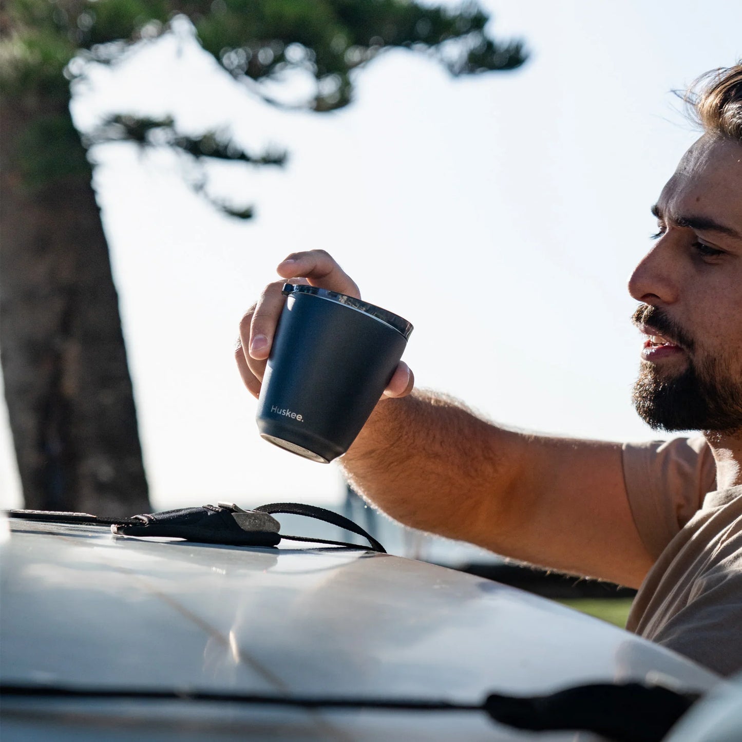 Steel Cup & Lid 8oz Black