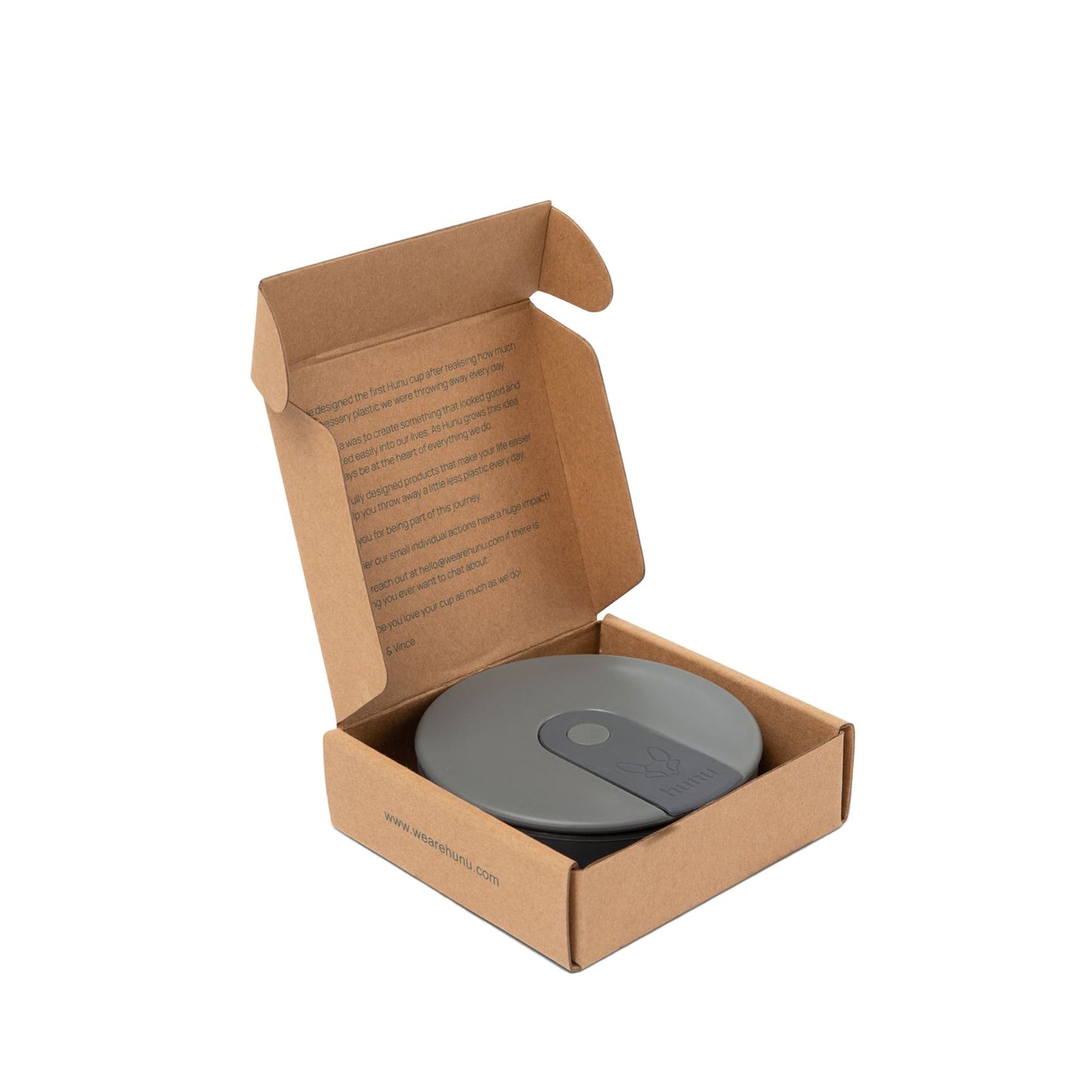 Mugg Återanvändbar/vikbar. 12 oz, träkol - Hunu