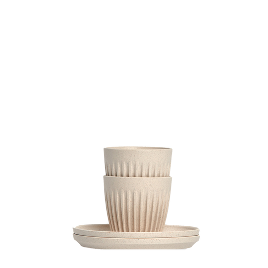 Mugg 3oz Natural Espresso Set om 2 - Huskee