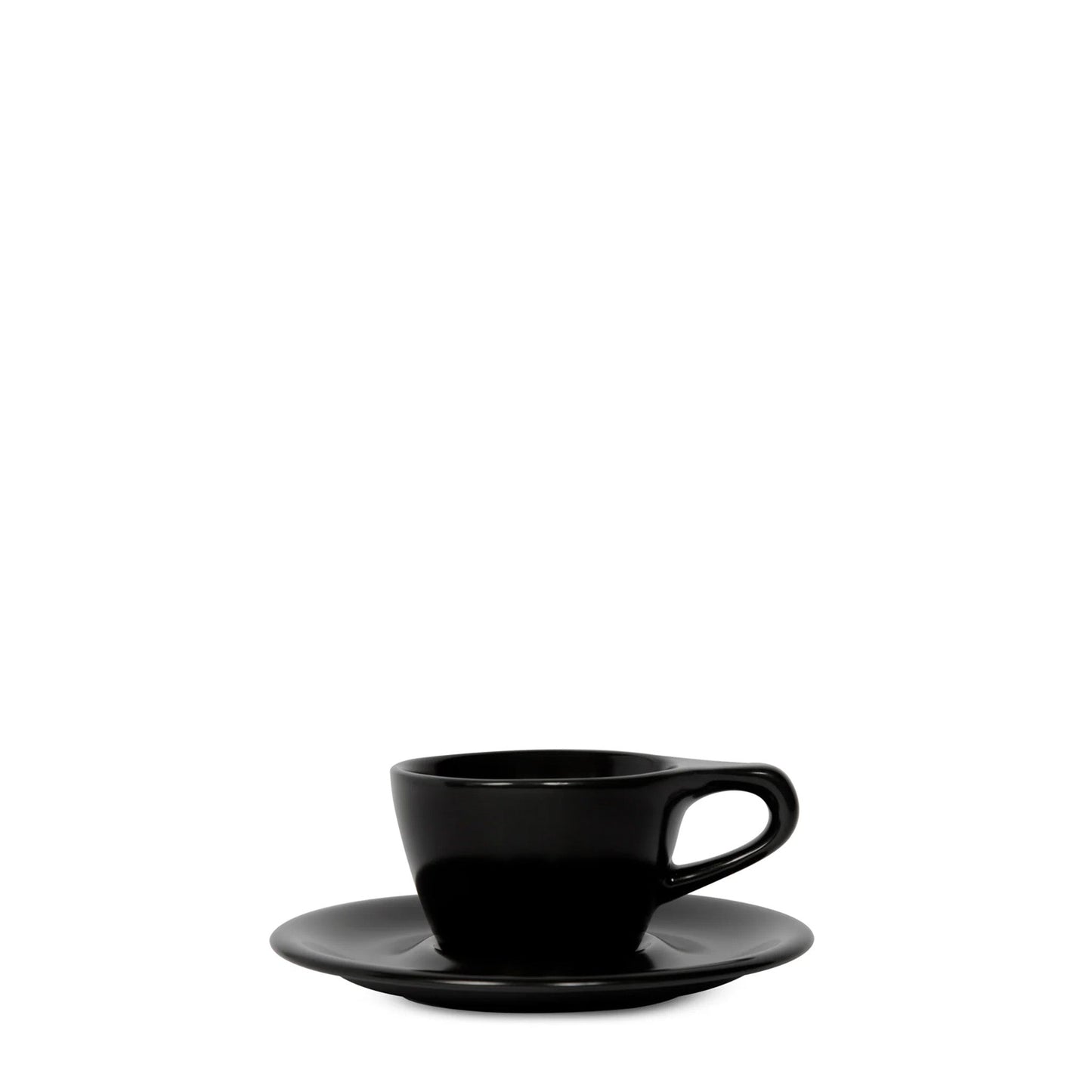 Porcelain Black Lino Single Cappuc 5oz /15cl