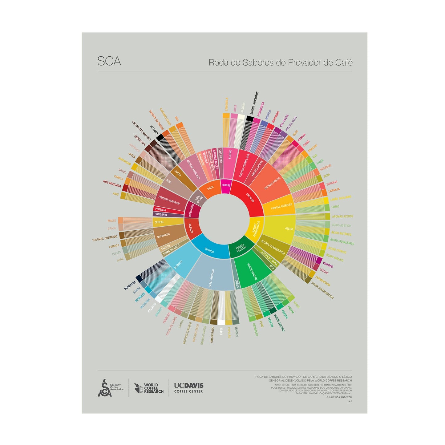 Portugisisk kaffeprovares smakhjulsaffisch -SCA