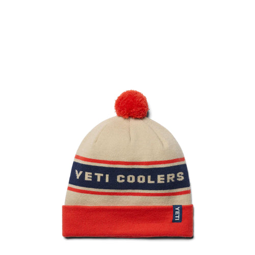 Pom Beanie White / Orange
